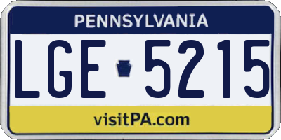 PA license plate LGE5215