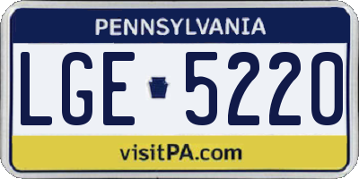 PA license plate LGE5220
