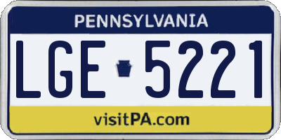 PA license plate LGE5221