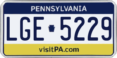PA license plate LGE5229