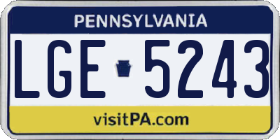 PA license plate LGE5243
