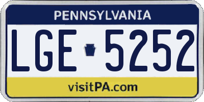 PA license plate LGE5252