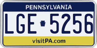 PA license plate LGE5256