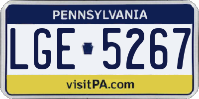 PA license plate LGE5267
