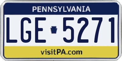 PA license plate LGE5271