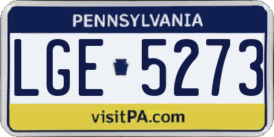PA license plate LGE5273