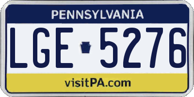 PA license plate LGE5276