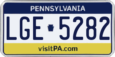 PA license plate LGE5282