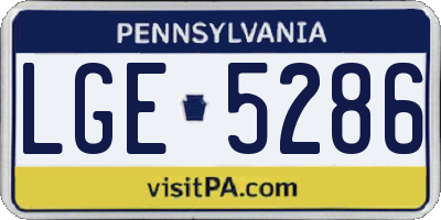 PA license plate LGE5286