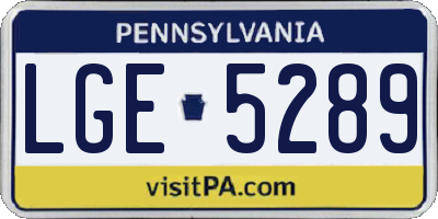 PA license plate LGE5289