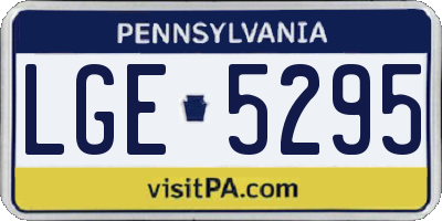 PA license plate LGE5295