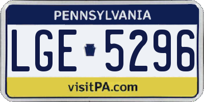 PA license plate LGE5296