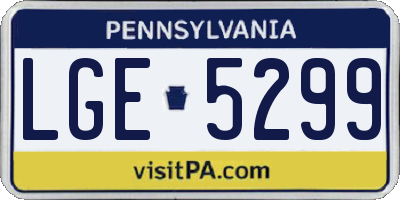 PA license plate LGE5299