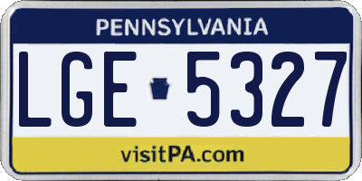 PA license plate LGE5327