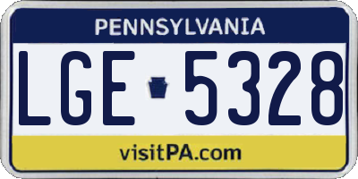 PA license plate LGE5328