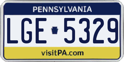 PA license plate LGE5329