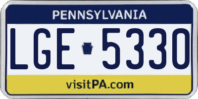 PA license plate LGE5330