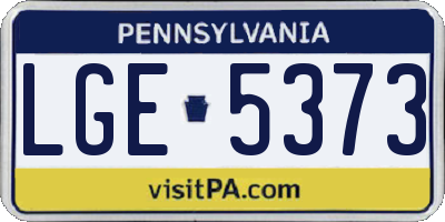 PA license plate LGE5373