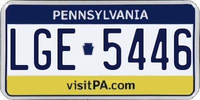 PA license plate LGE5446