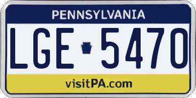 PA license plate LGE5470
