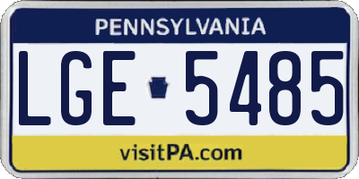 PA license plate LGE5485