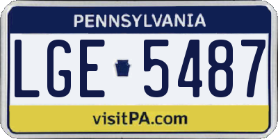 PA license plate LGE5487