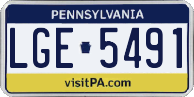 PA license plate LGE5491