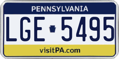 PA license plate LGE5495