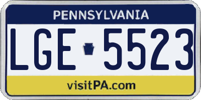 PA license plate LGE5523