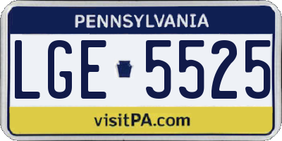 PA license plate LGE5525
