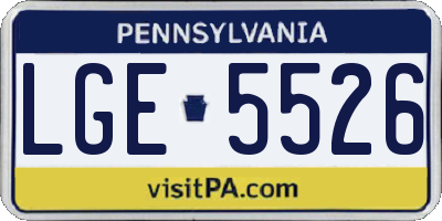 PA license plate LGE5526