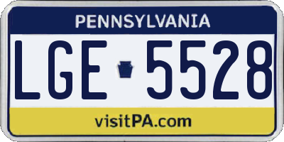 PA license plate LGE5528