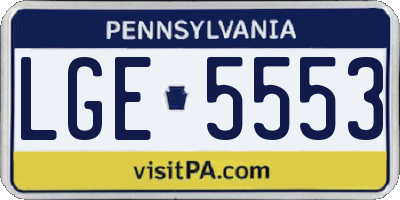 PA license plate LGE5553