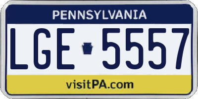PA license plate LGE5557