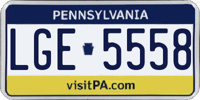 PA license plate LGE5558
