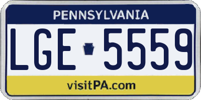 PA license plate LGE5559