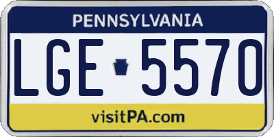 PA license plate LGE5570