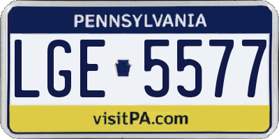 PA license plate LGE5577