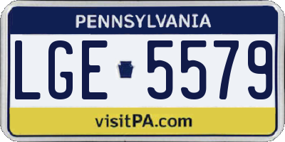 PA license plate LGE5579