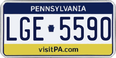 PA license plate LGE5590