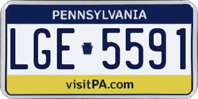 PA license plate LGE5591