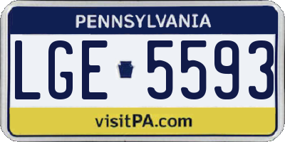 PA license plate LGE5593