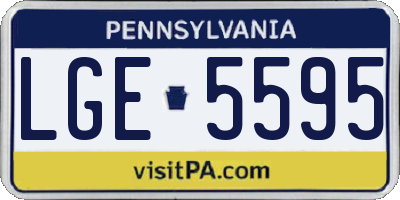 PA license plate LGE5595