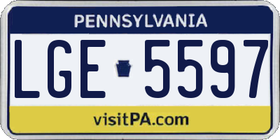 PA license plate LGE5597