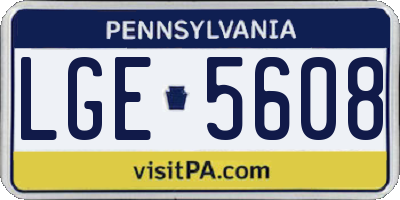 PA license plate LGE5608