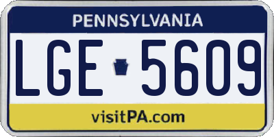 PA license plate LGE5609