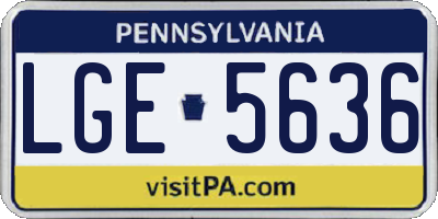 PA license plate LGE5636