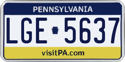 PA license plate LGE5637