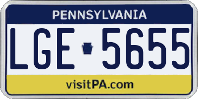 PA license plate LGE5655