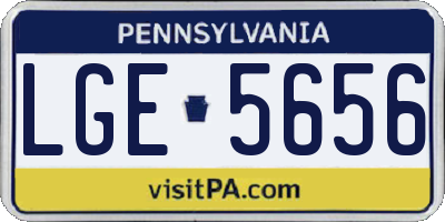 PA license plate LGE5656